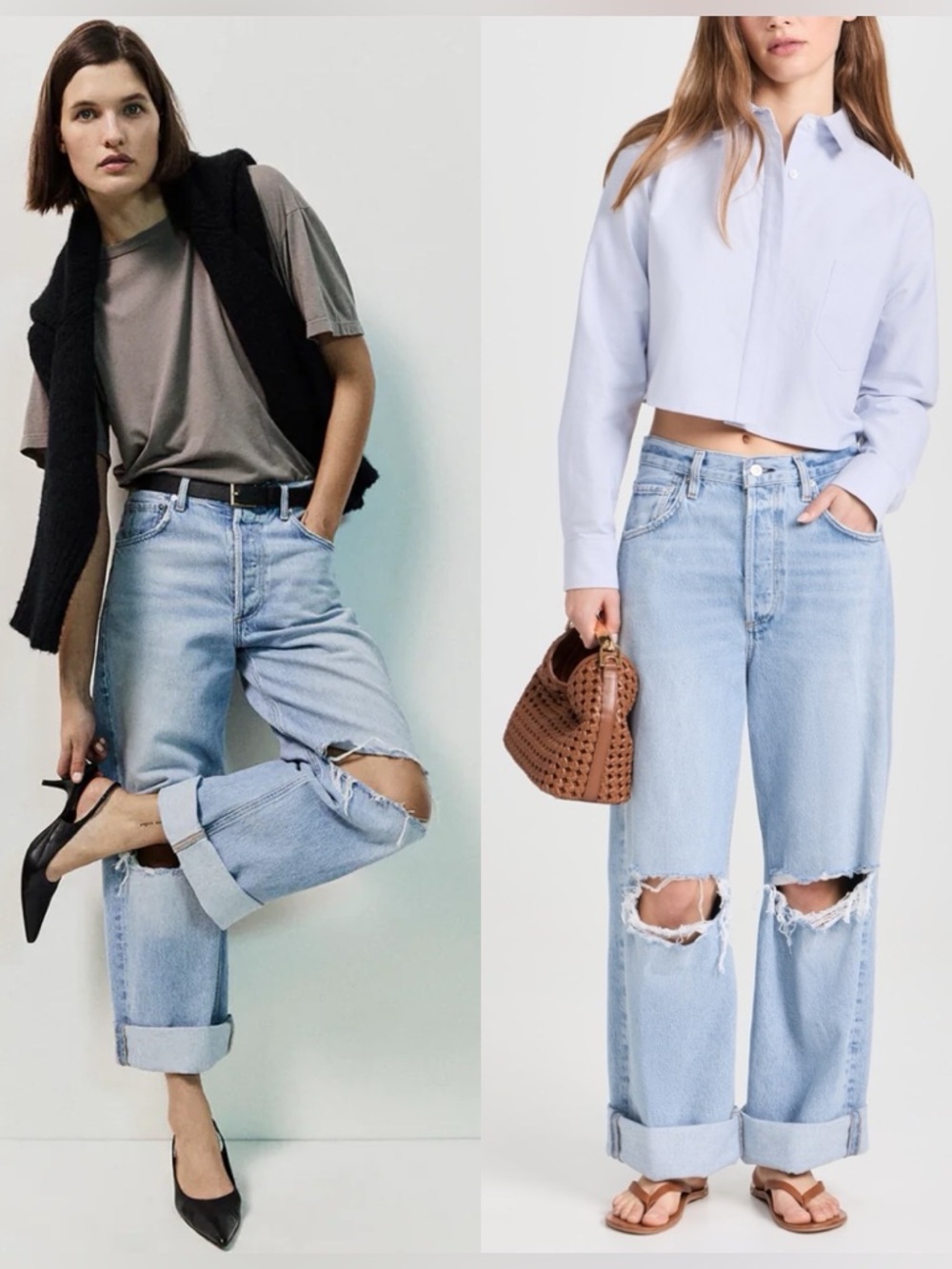 Citizens of Humanity Ayla Baggy Jean Pagoda Distressed Boyfriend Denim Size 29